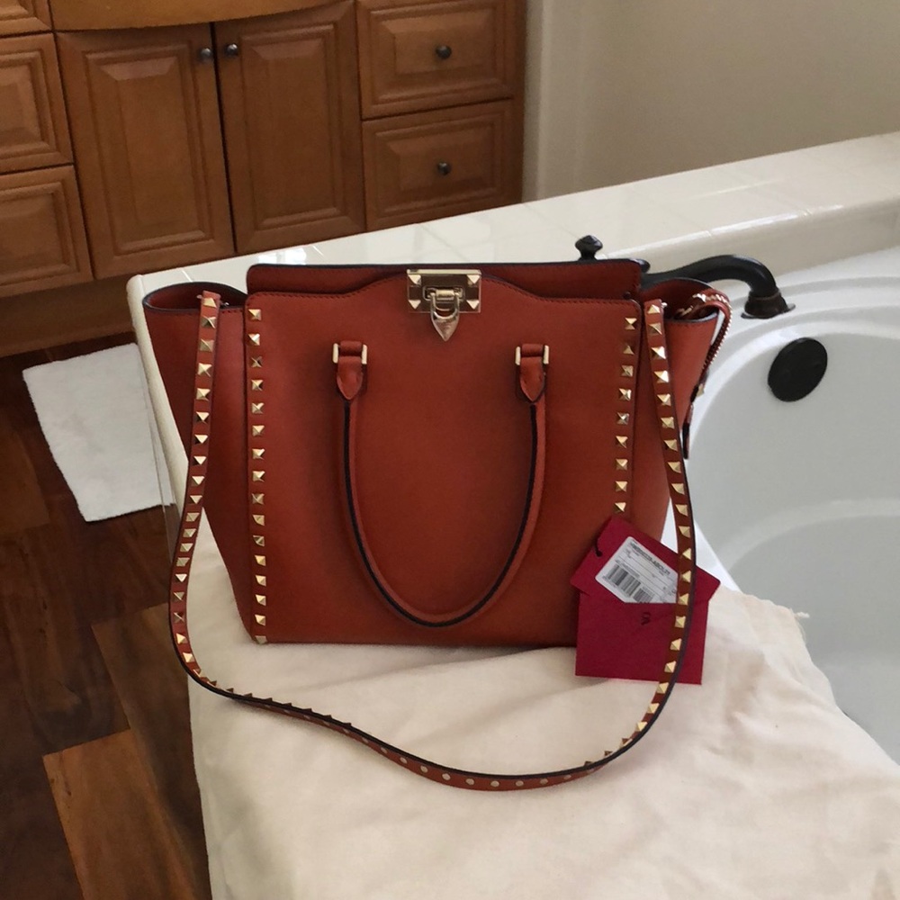 Authentic Valentino Garavani orange leather purse
